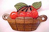 BP265 wood basket/red bakelite cherries pin